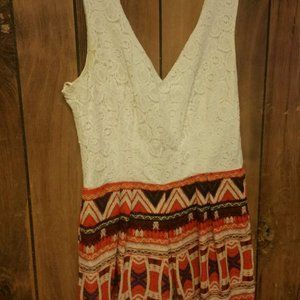 Lace and Patterned Romper